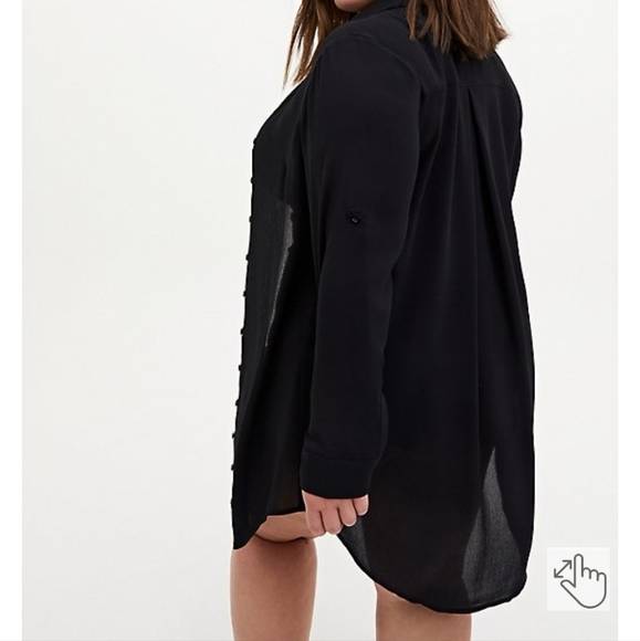 🆕️👙🏖 SWIM COVER-UP - MINI CREPE BUTTON-DOWN COVERUP SHIRT DRESS🏖👙 - Picture 3 of 7